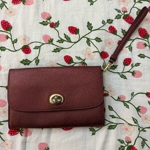 SOLD Coach Metallic Red Wristlet